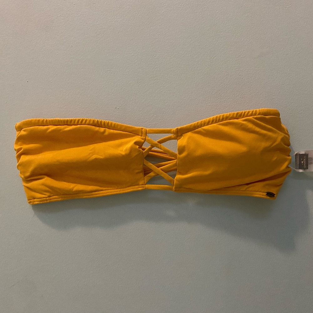 Strapless Yellow O'Neill Size L Bikini Top